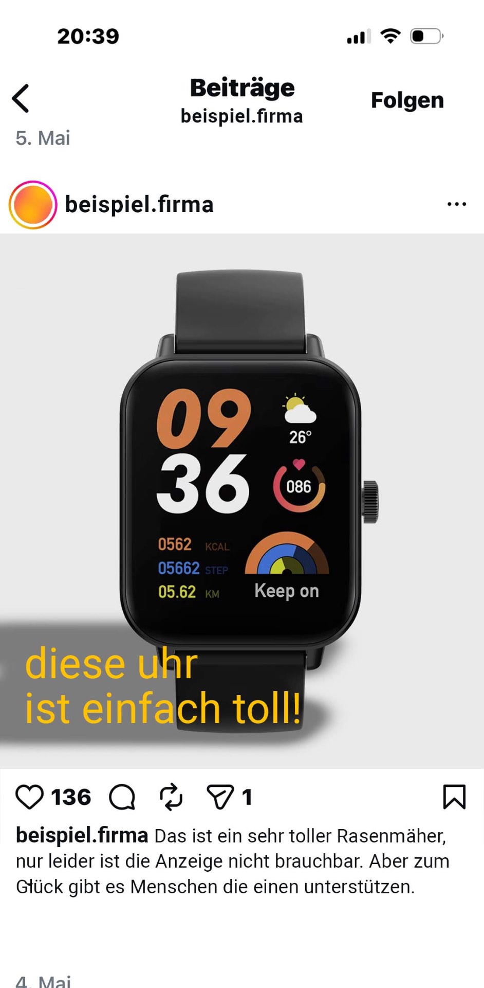 Statische Rasenmäher-Werbung